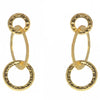 Chic Gold Plated Hammered Ring Earrings