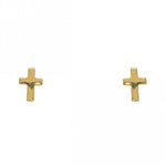 Mini Gold Plated Cross Post Earrings