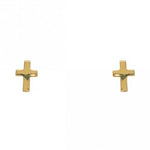 Mini Gold Plated Cross Post Earrings