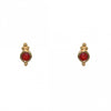 Red Onyx Gold Plated Post Earrings