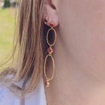 Red Onyx Gold Plated Post Earrings