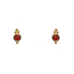 Red Onyx Gold Plated Post Earrings