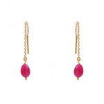 Drop Ruby Threader Earrings