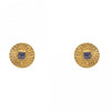 Hammered Iolite Gold Plated Post Earrings