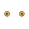 Hammered Iolite Gold Plated Post Earrings