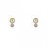 Pearl and Zirconia Gold Plated Post Earrings