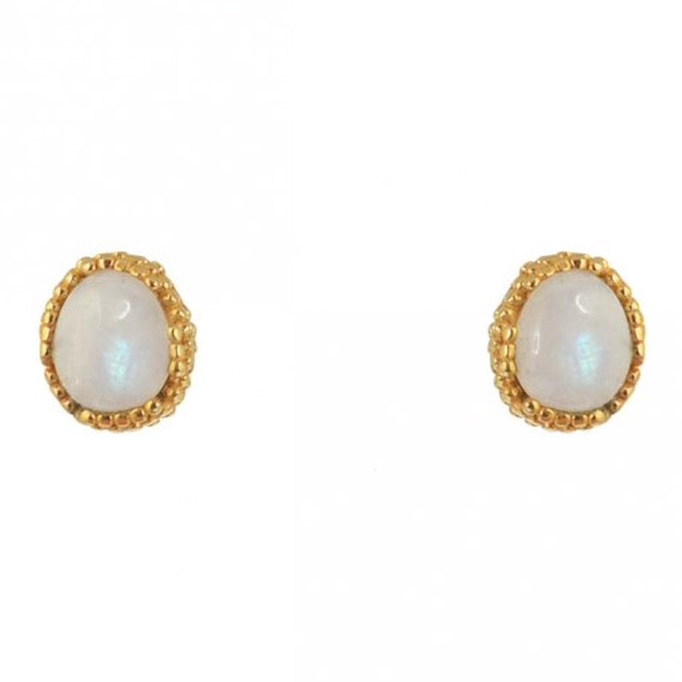 Moonstone Post Earrings