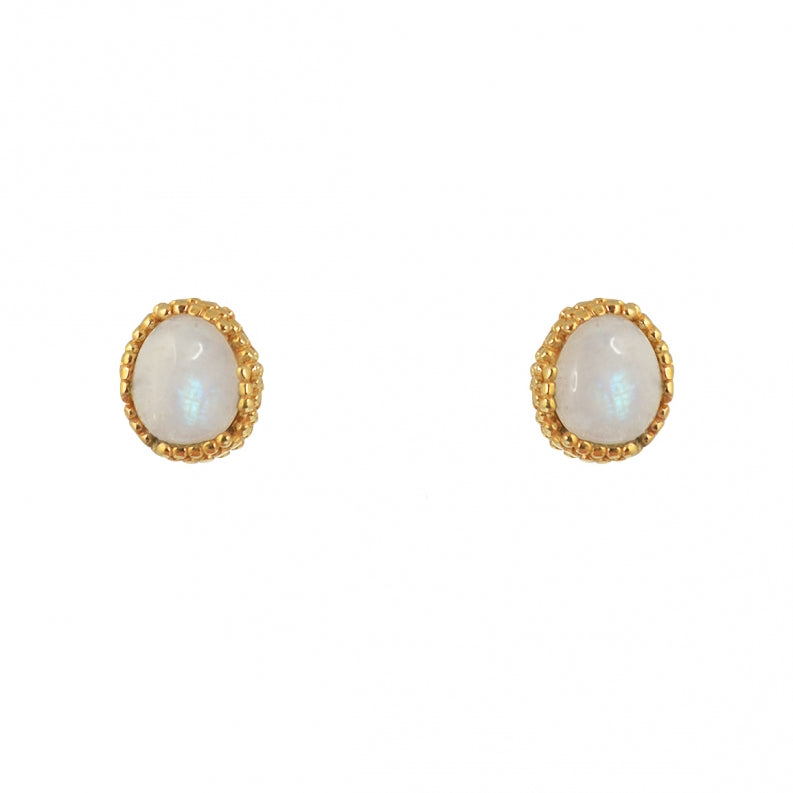 Moonstone Post Earrings