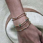 Hammered Labradorite Gold Link Bracelet