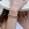 Hammered Labradorite Gold Link Bracelet