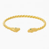 Gold Plated Silver Snake Open Bangle + Emerald - By Ana Moura