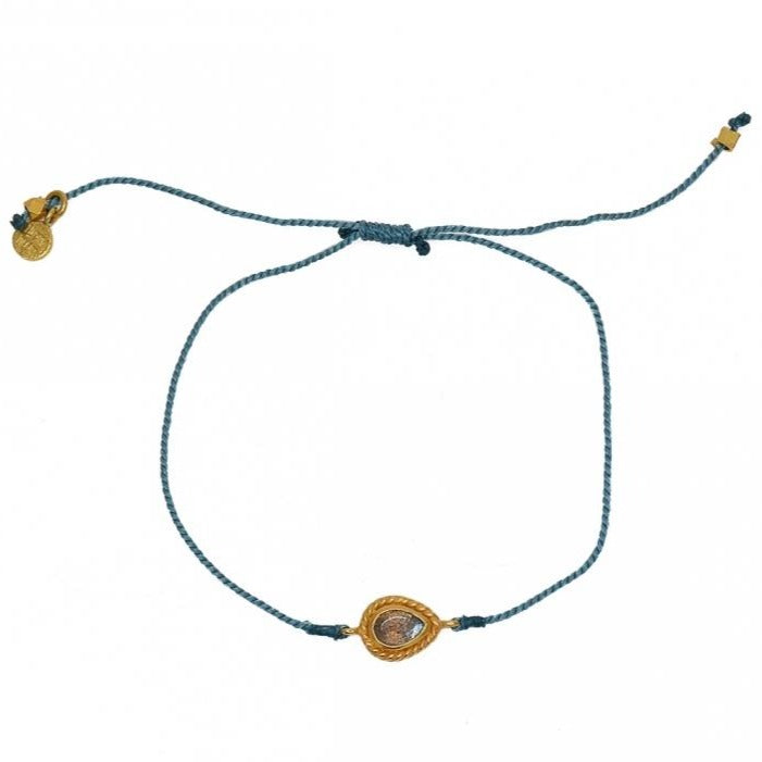 Gold Plated Labradorite Cord Bracelet