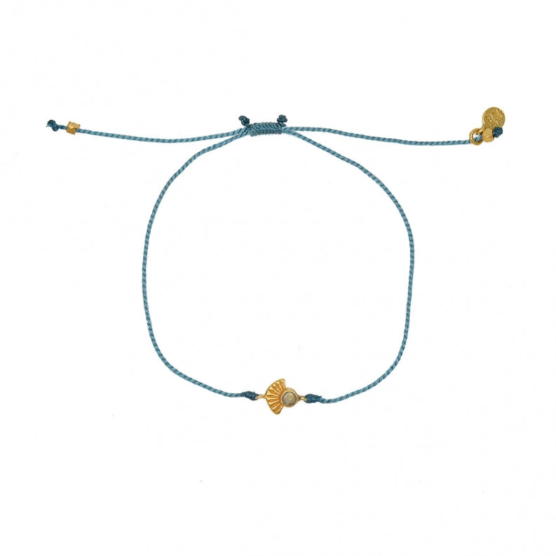 Gold Plated Shell Labradorite Cord Bracelet