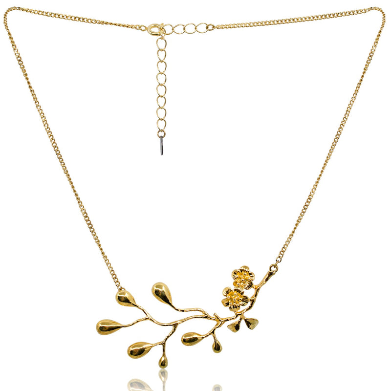 Gold Cherry Blossom Necklace by Eric et Lydie