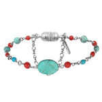 Turquoise and Coral Bead Bracelet by Satellite Paris