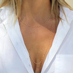 Faceted Cultured Pearl Bead Single Strand Necklace - 15.75" Long
