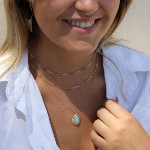 Delicate Moonstone Pendant Necklace