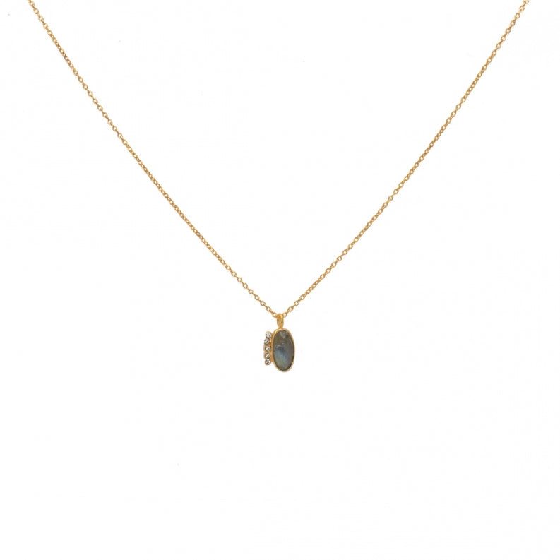 Labradorite Gold Plated Pendant Necklace