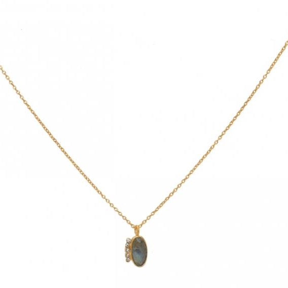 Labradorite Gold Plated Pendant Necklace