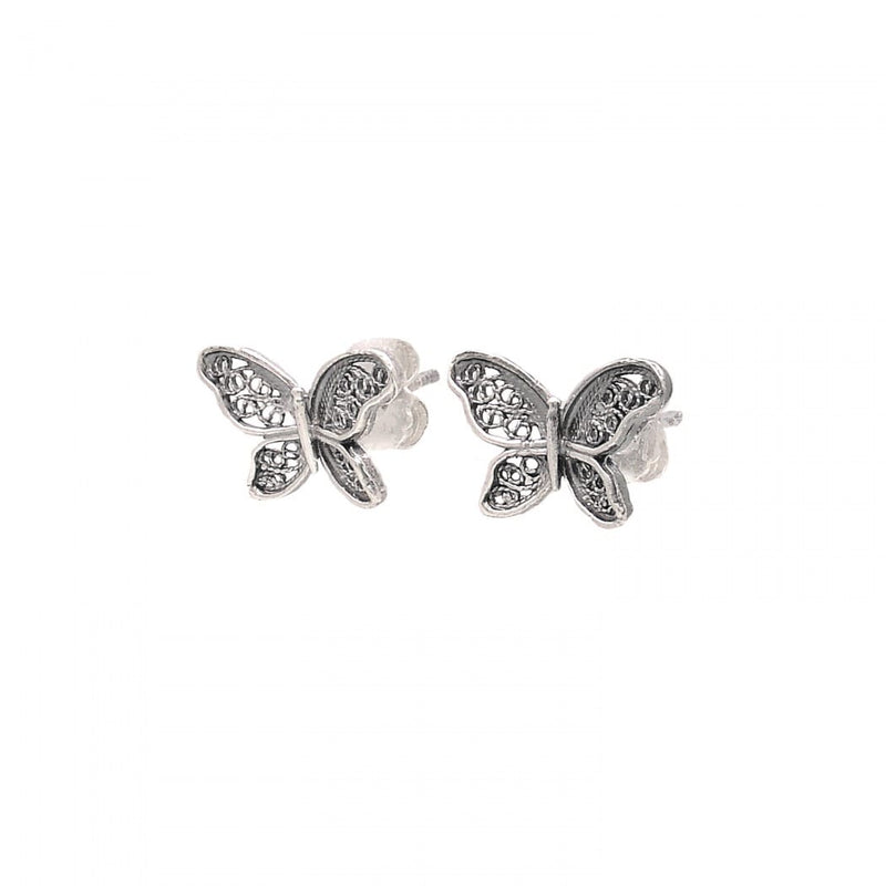 Butterfly Filigree Sterling Silver Post Earrings