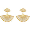 Gold Plated Sterling Silver Fan Filigree Earrings
