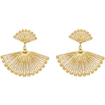 Gold Plated Sterling Silver Fan Filigree Earrings