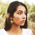 Gold Plated Sterling Silver Fan Filigree Earrings