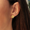 Flower Filigree Gold Plated Sterling Silver Post Earrings