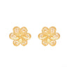 Flower Filigree Gold Plated Sterling Silver Post Earrings