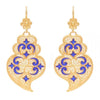 Heart of Viana Filigree Gold Plated Silver and Enamel Earrings