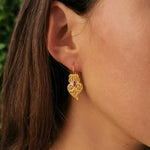 Gold Plated "Heart of Viana" Purple Zirconia Filigree Earrings