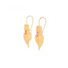 Gold Plated "Heart of Viana" Ruby Filigree Earrings