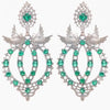 Dove Queen Earrings in .925 Silver + Emerald - By Ana Moura