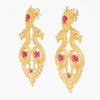 Queen Dragon Statement Earrings in Gold Plated .925 Silver + Ruby Crystal - By Ana Moura