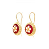 Red Caramujo Earrings - Gold