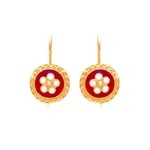 Red Caramujo Earrings - Gold