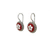 Red Caramujo Earrings - Silver