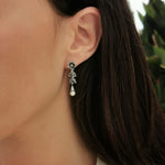 Tears of Marcasite Sterling Silver and Pearl Portuguese Earrings