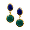 Ottoman Inspired Emerald and Sapphire Drop Earrings