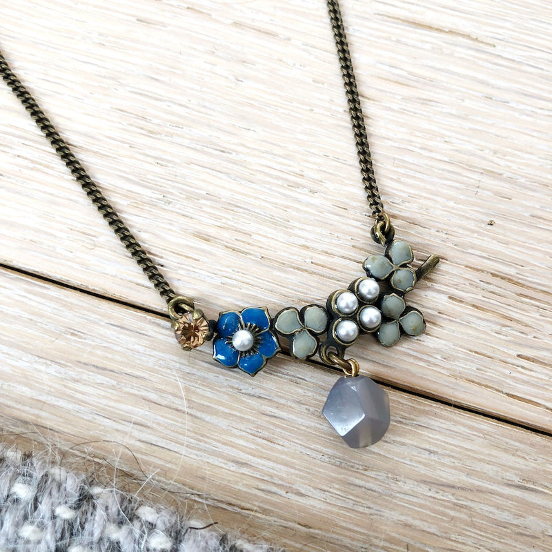 Blue Flower Necklace by Eric et Lydie