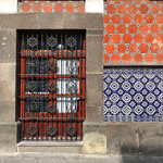 Hand Painted Talavera and Sterling Silver Tile Earrings