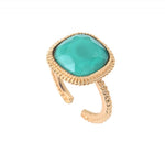 Crystal Turquoise Gold Plated Ring by Satellite Paris
