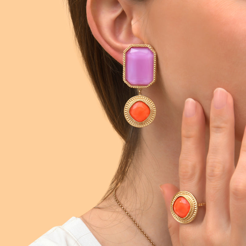 The Statement Earrings - Gold Vibrant