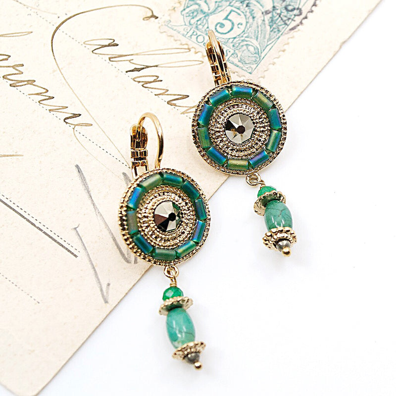 Green Jasper Drop Earrings by Satellite Paris
