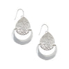 Lightweight Sterling Silver Etched Pendant Earrings from Taxco, Mexico