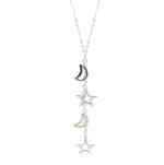 Sterling Silver Moon and Stars Pendant Necklace from Taxco, Mexico