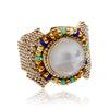 Mother of Pearl Beaded Statement Ring by Satellite Paris