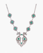 Dragon Queen Necklace in Silver + Emerald - By Ana Moura