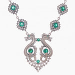 Dragon Queen Necklace in Silver + Emerald - By Ana Moura