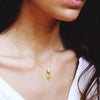 Mini Gold Plated Sterling Silver Filigree "Queen" Pendant Necklace